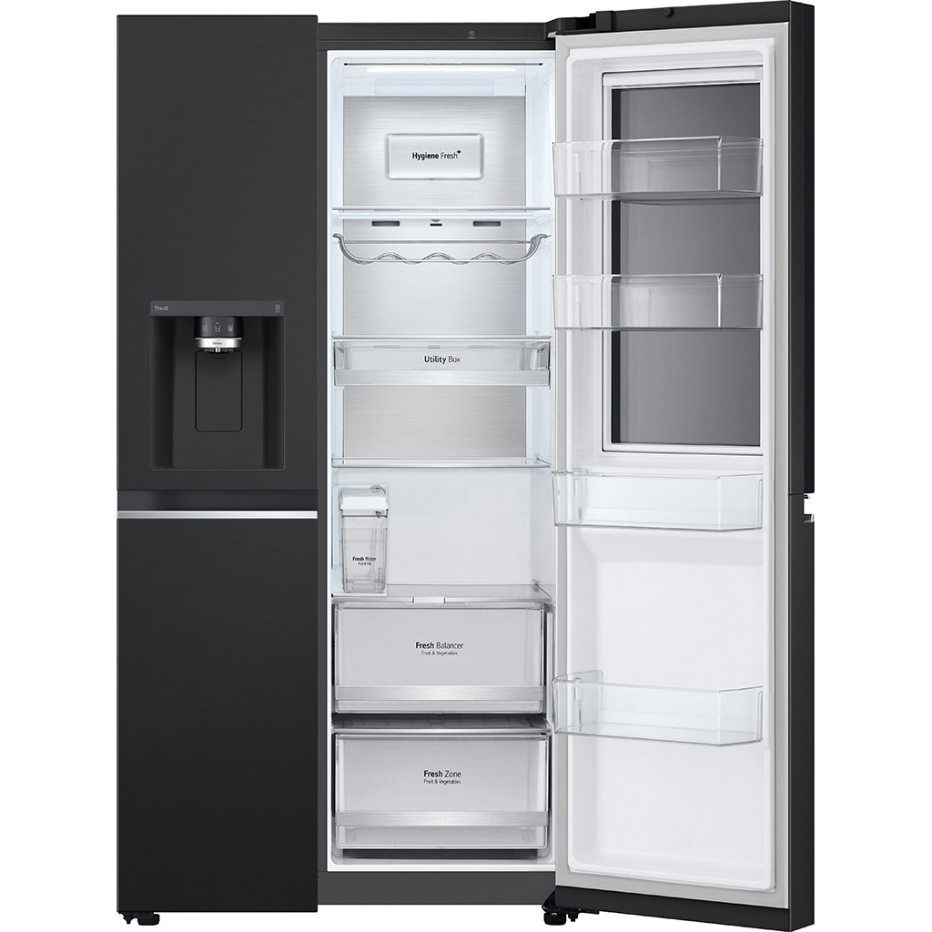 Tủ lạnh LG Instaview lấy nước ngoài UVnano 635L màu đen GR-X257BL