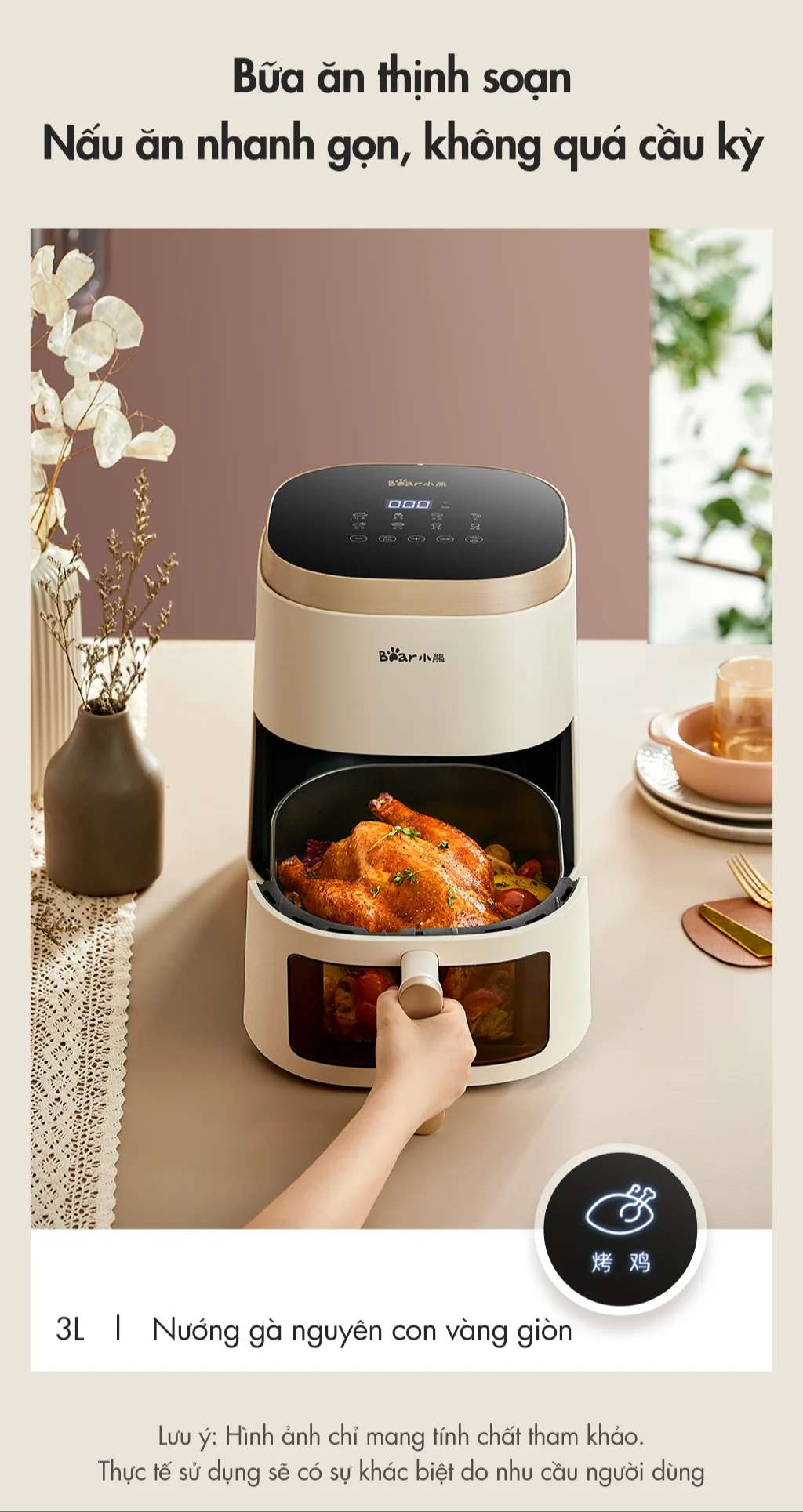Nồi chiên không dầu 5L Bear