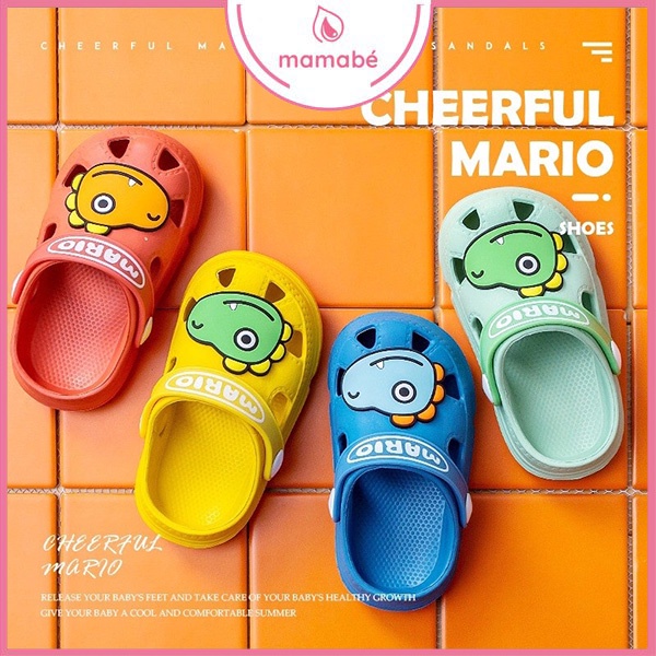 Dép cho bé Cheerful Mario đỏ, vàng, xanh,