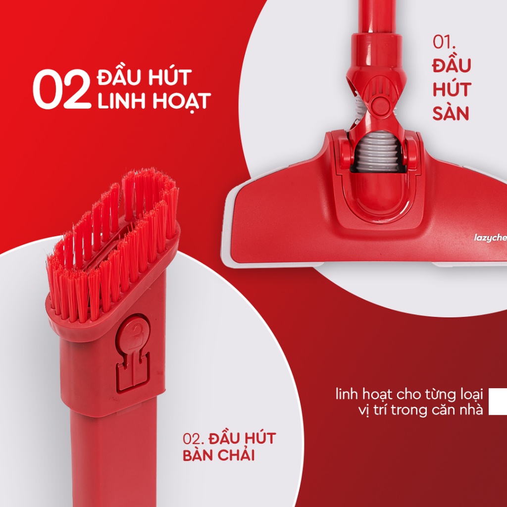 Máy Hút Bụi Cầm Tay 3S Thế Hệ Mới Lazychef - 3 Chi Tiết - Tháo Lắp 3 Giây