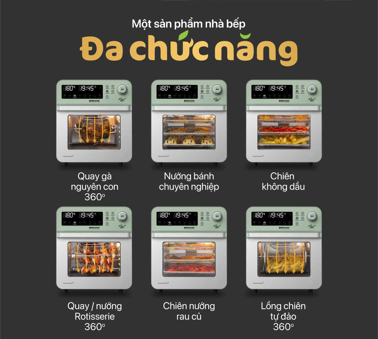 Nồi Chiên Không Dầu 2GOOD Vortex S-19 Air Fryer Oven