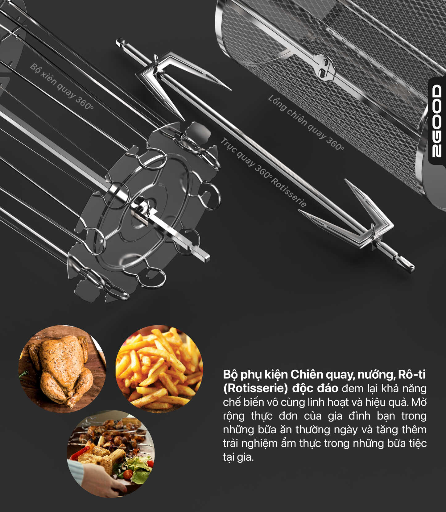 Nồi Chiên Không Dầu 2GOOD Vortex S-19 Air Fryer Oven