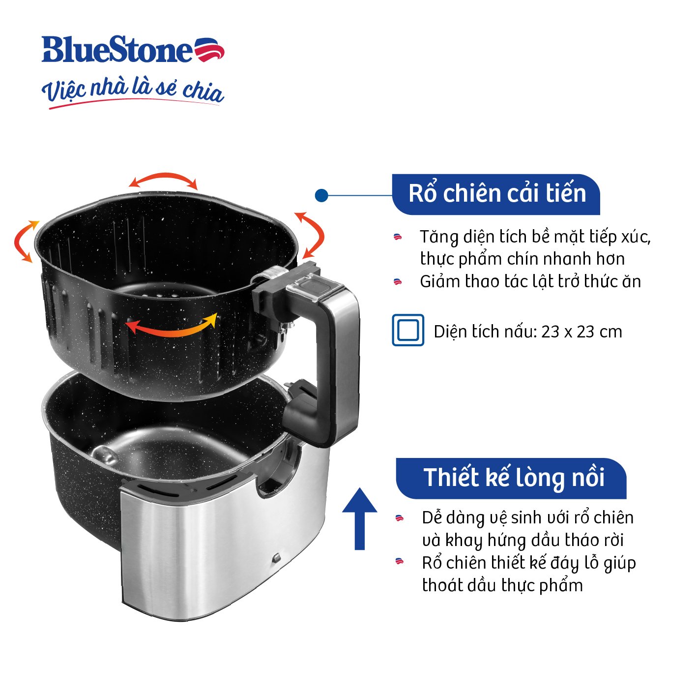 Nồi Chiên Không Dầu BlueStone AFB-5885 6.5 Lít 1500W
