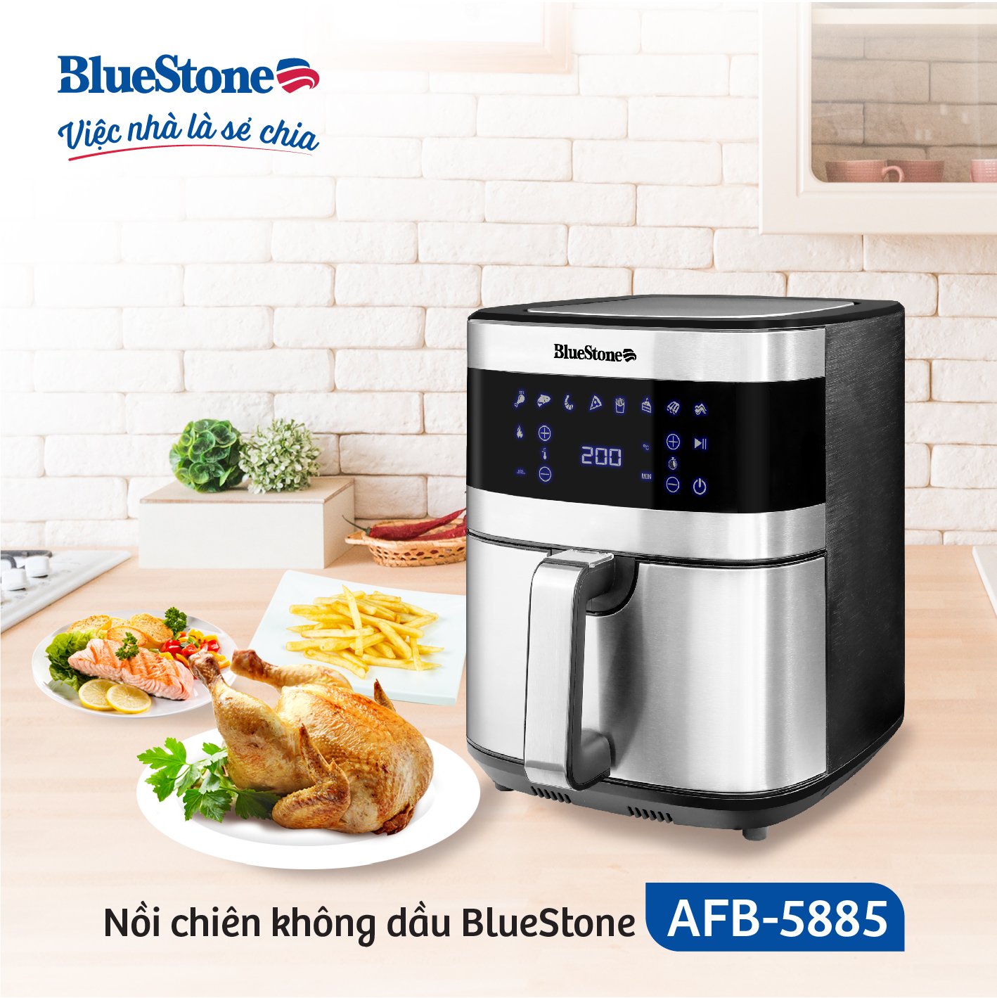 Nồi Chiên Không Dầu BlueStone AFB-5885 6.5 Lít 1500W