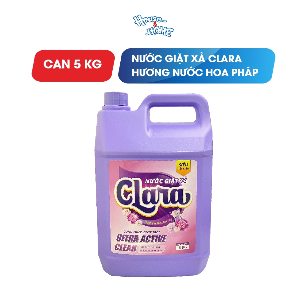 Nước giặt xả Clara - Hương nước hoa Pháp - Can 5Kg