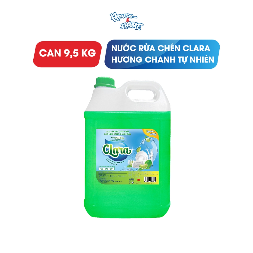 Nước rửa chén Clara - Hương chanh tự nhiên can 9.5KG