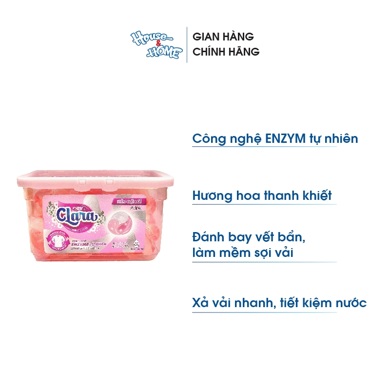 Viên giặt xả Clara hương hoa thanh khiết