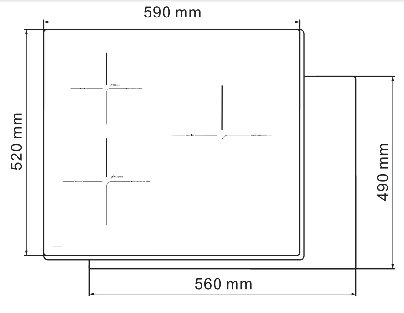 Bếp từ ba vùng nấu Smaragd Dortmund WH