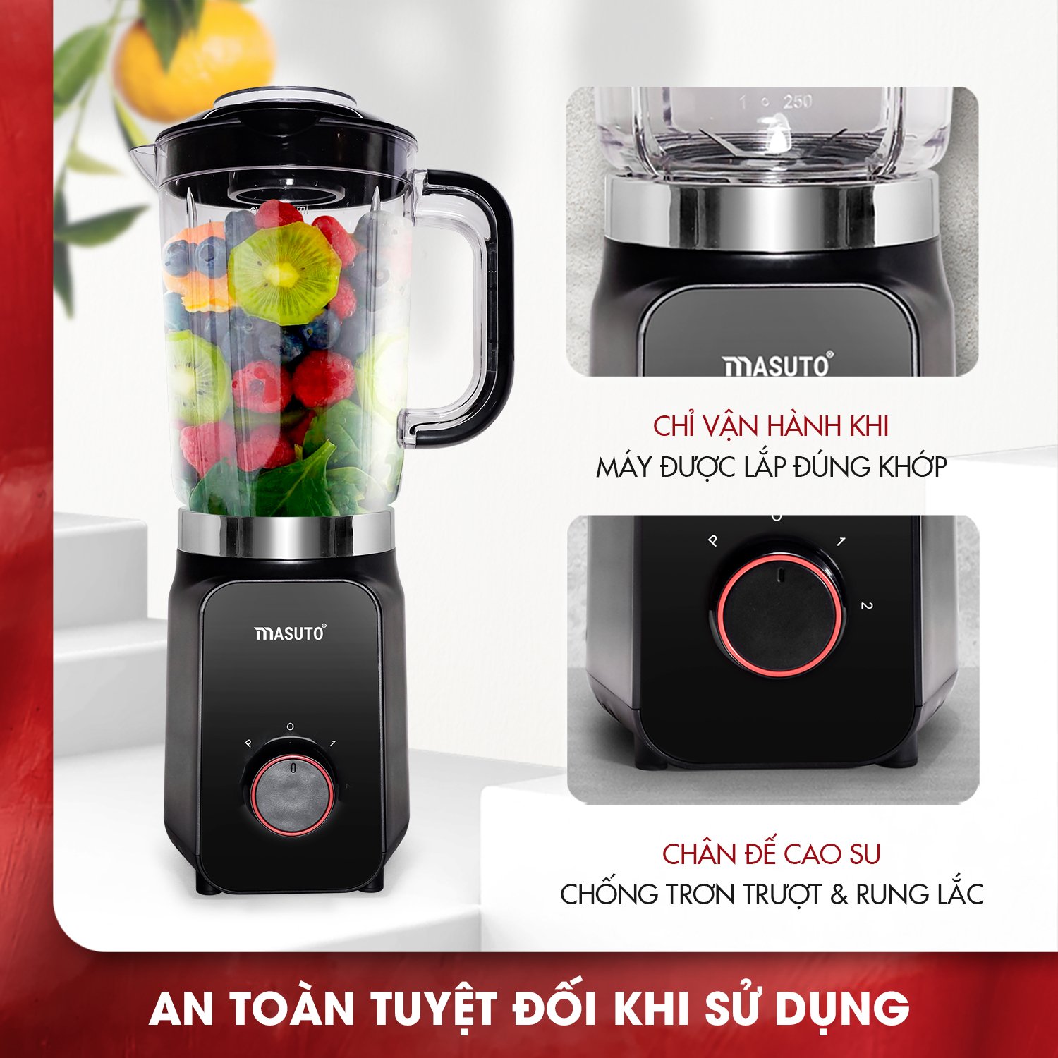 Máy xay đa năng Blender Masuto 2 in 1 MS-BL2C