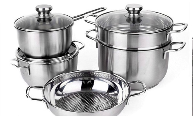 Bộ nồi inox Fivestar FS08CG1 nắp kính