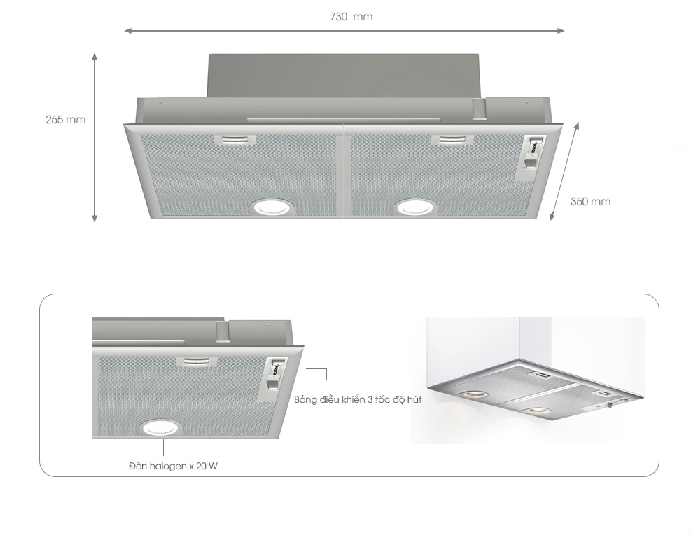 MÁY HÚT MÙI ÂM TỦ BOSCH DHL755BL