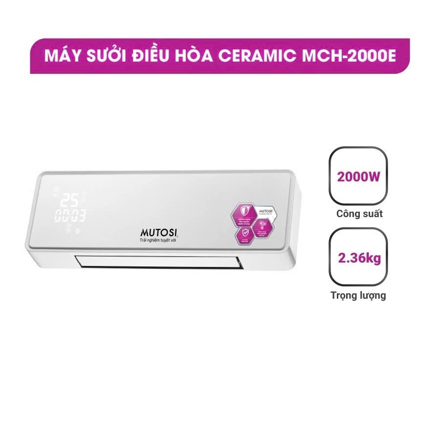 [Chính Hãng] Máy sưởi điều hòa Ceramic Mutosi MCH-2000E