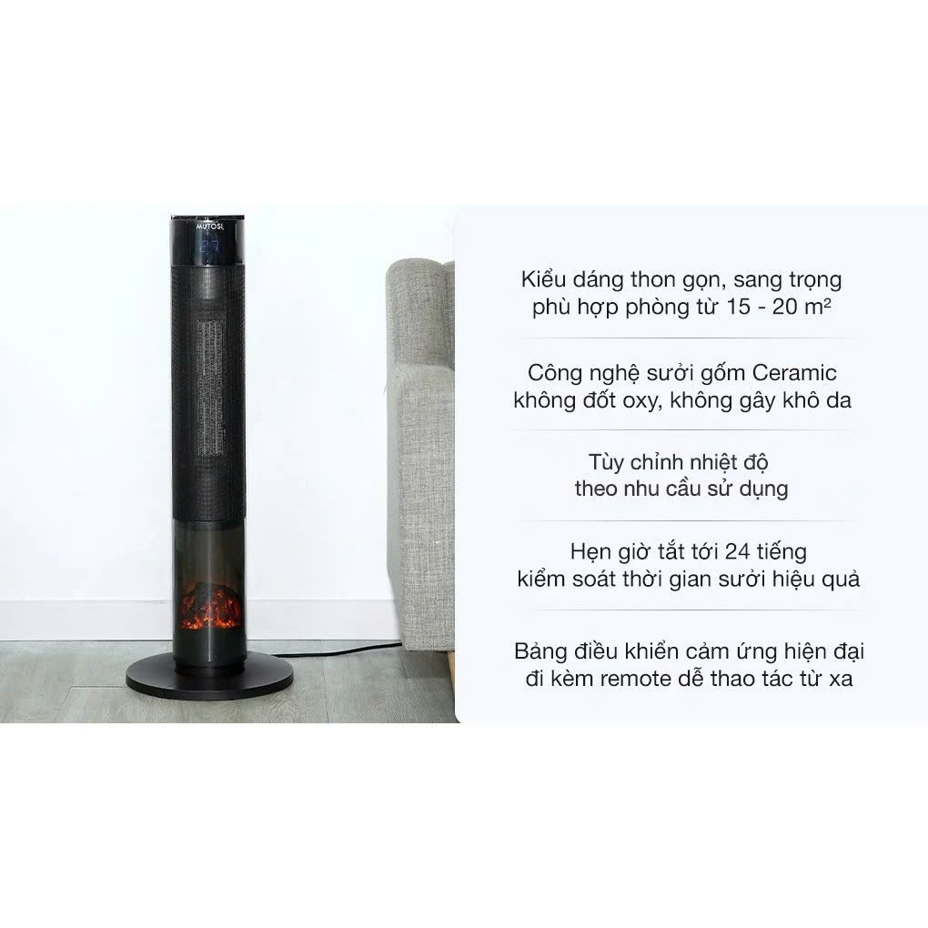 [Chính Hãng] Máy sưởi quạt sưởi gốm Ceramic Mutosi MCH-2000L