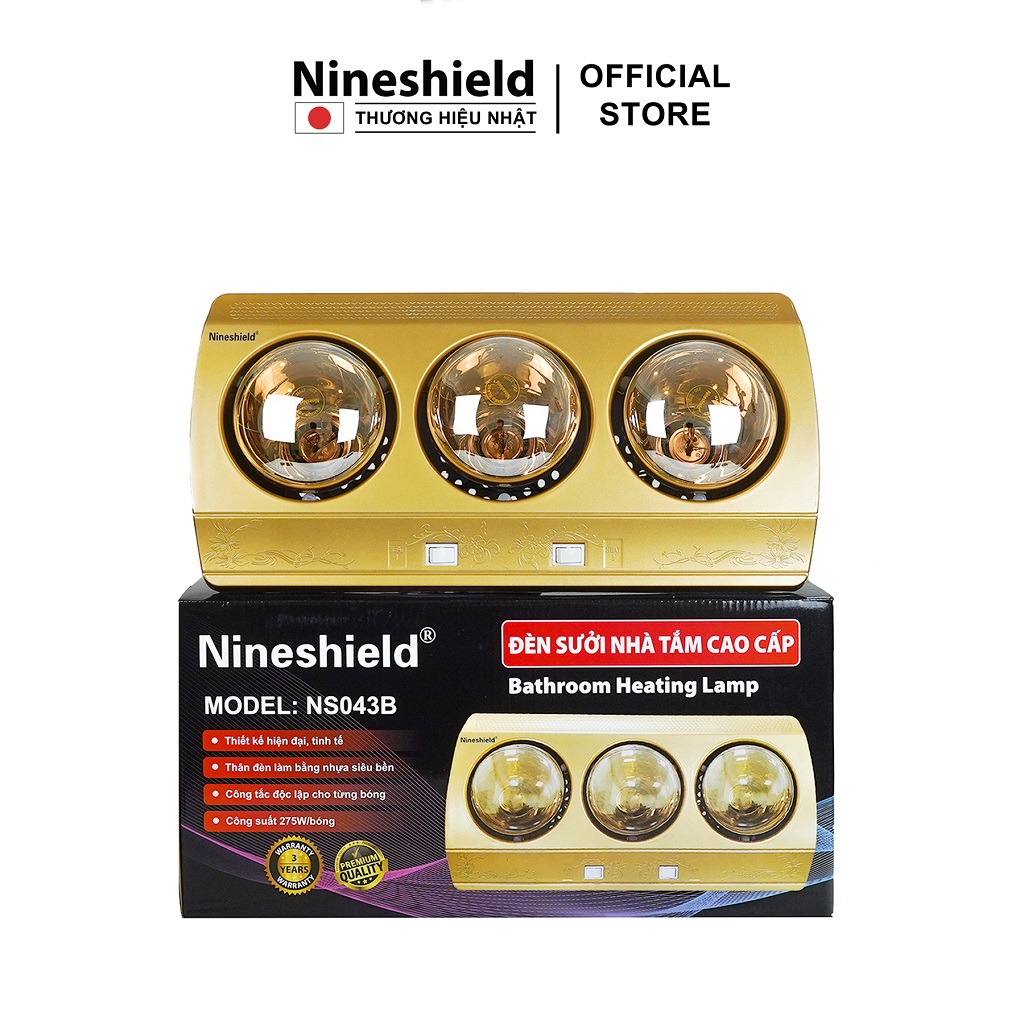 Đèn Sưởi Nhà Tắm 3 Bóng Nineshield NS043B