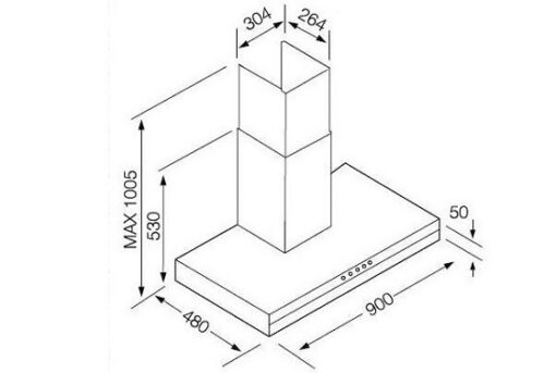 Máy hút mùi đảo SMARAGD PORTO (90cm)