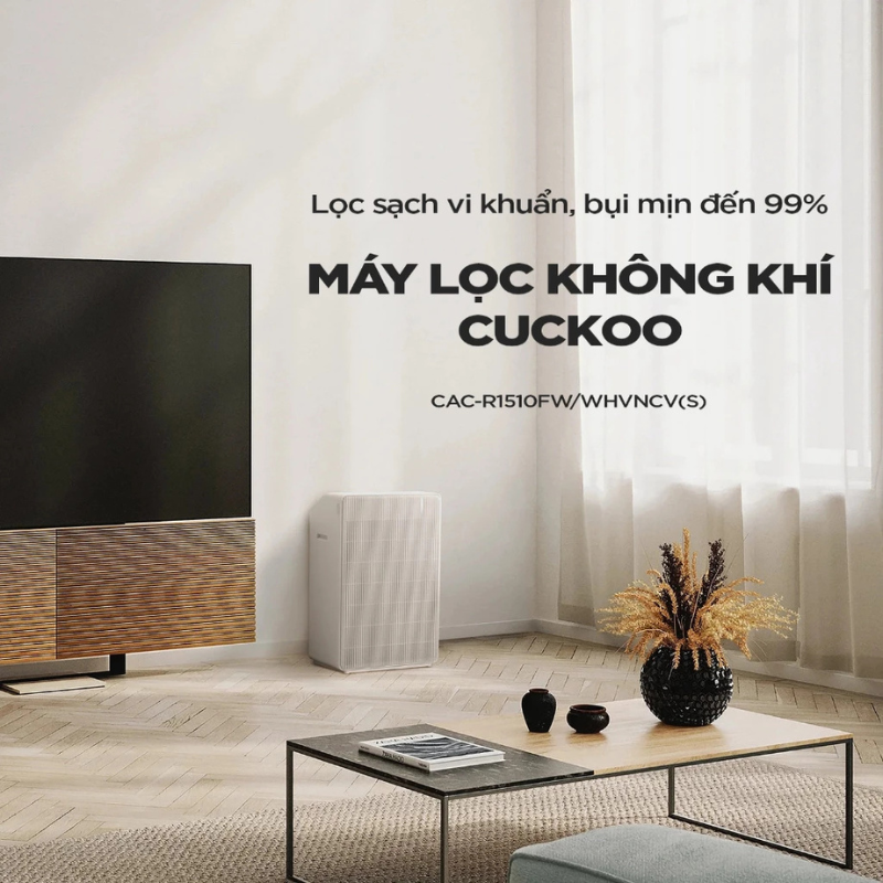 [Chính Hãng] Máy lọc không khí Cuckoo CAC-R1510FW/WHVNCV(S) phòng 40m2