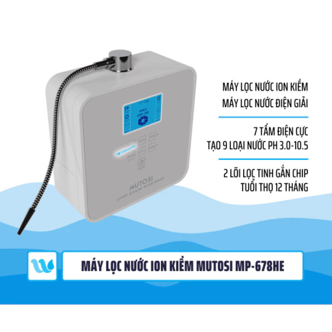 [Chính Hãng] Máy lọc nước ion kiềm Mutosi MP-678HE