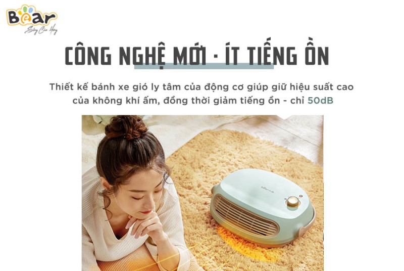 Máy sưởi gốm đa năng Bear DNQ-A19B1 BH 6 tháng, bản nội địa