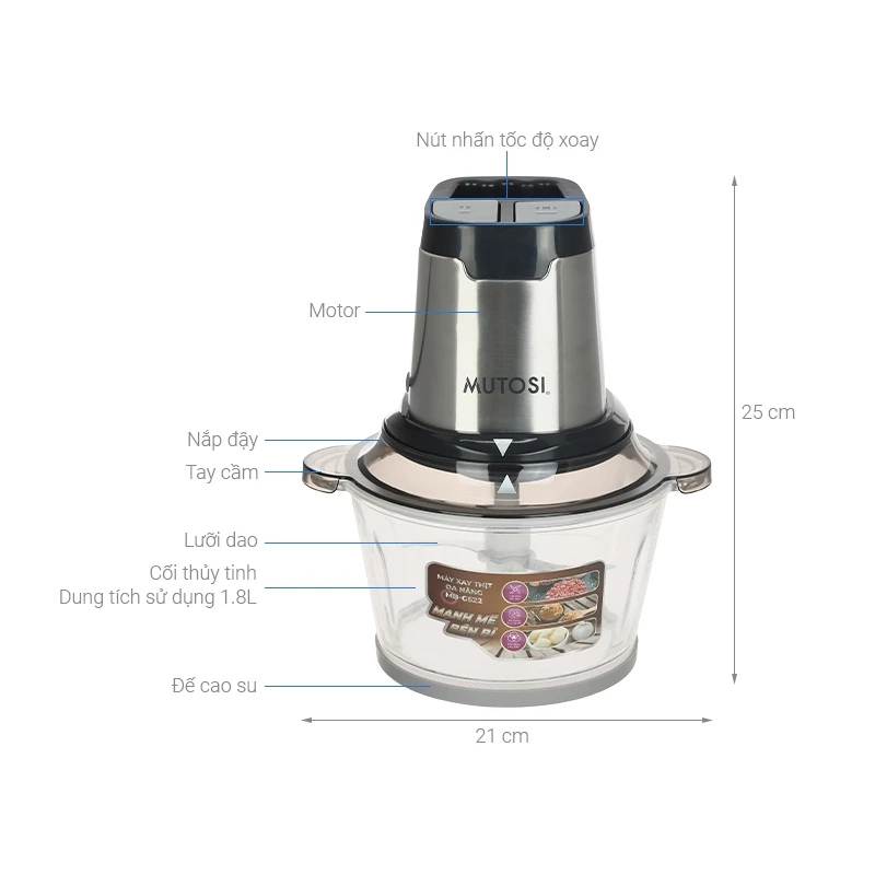 Máy ép chậm hoa quả trái cây Mutosi MJ-83