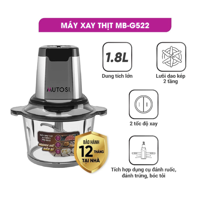 Máy ép chậm hoa quả trái cây Mutosi MJ-83