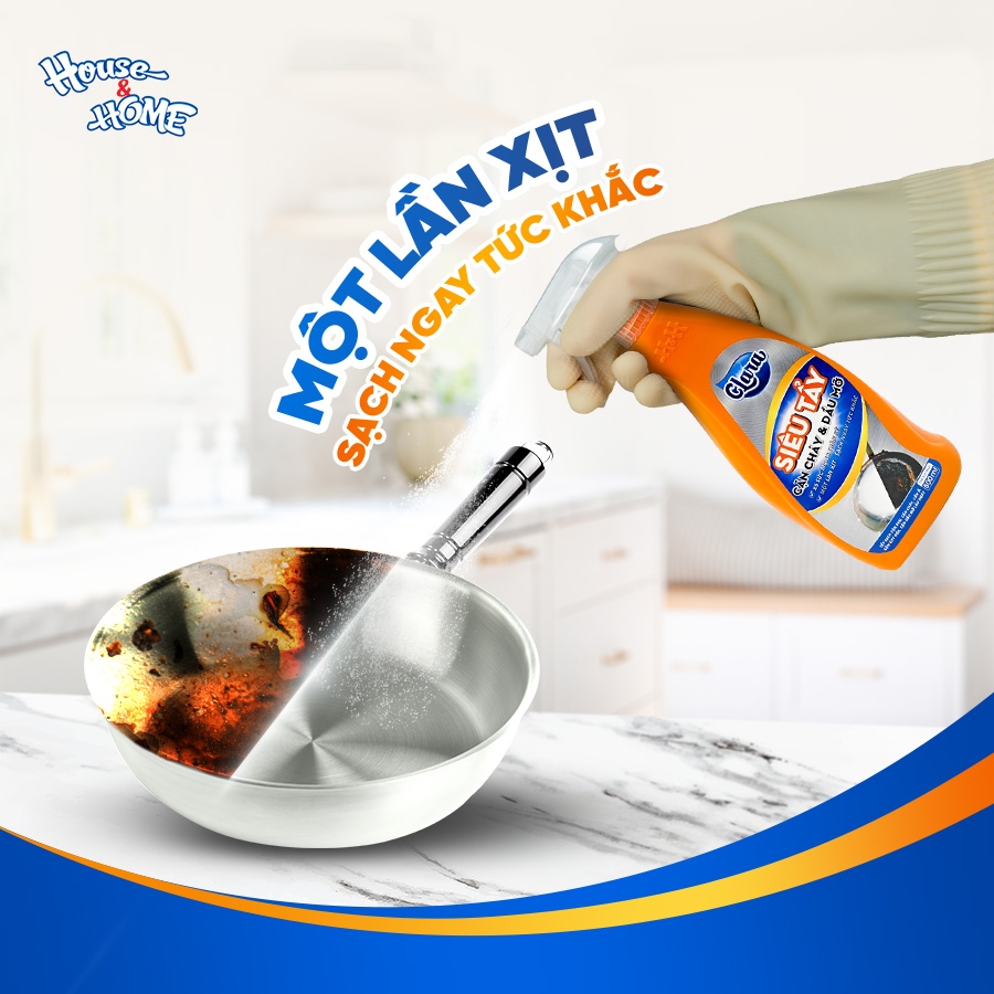 Siêu tẩy cặn cháy và dầu mỡ Clara