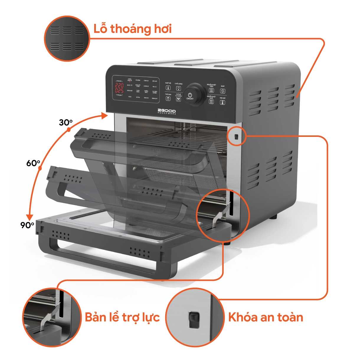 Nồi Chiên Không Dầu 2GOOD Vortex S-20 Air Fryer Oven