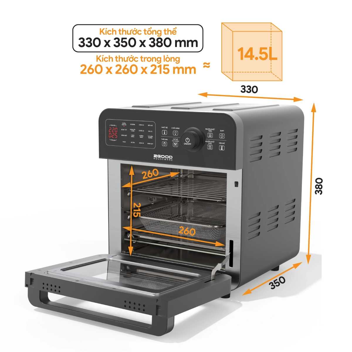 Nồi Chiên Không Dầu 2GOOD Vortex S-20 Air Fryer Oven