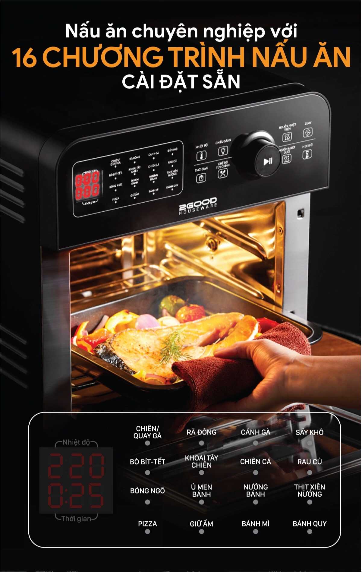 Nồi Chiên Không Dầu 2GOOD Vortex S-20 Air Fryer Oven