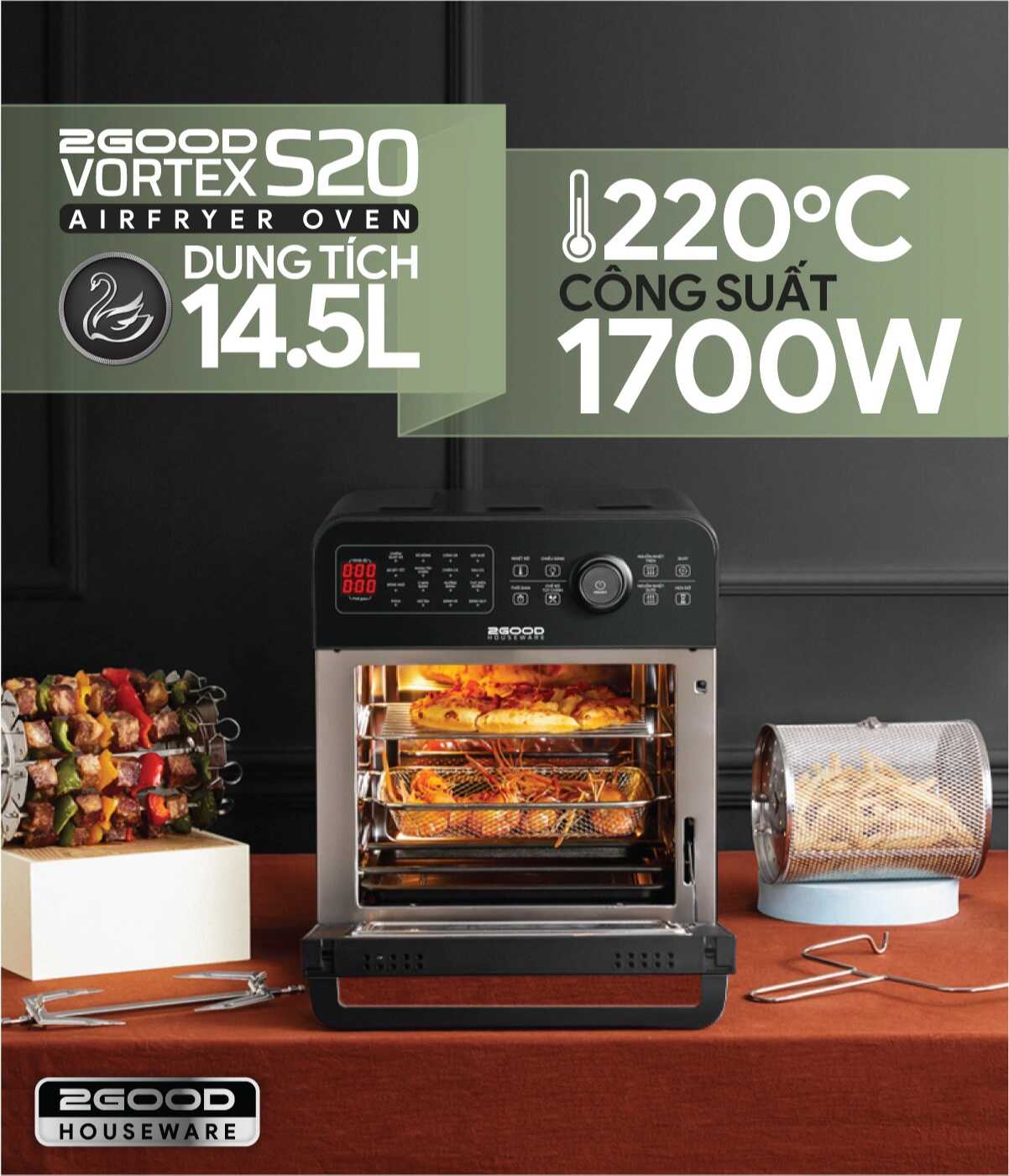 Nồi Chiên Không Dầu 2GOOD Vortex S-20 Air Fryer Oven