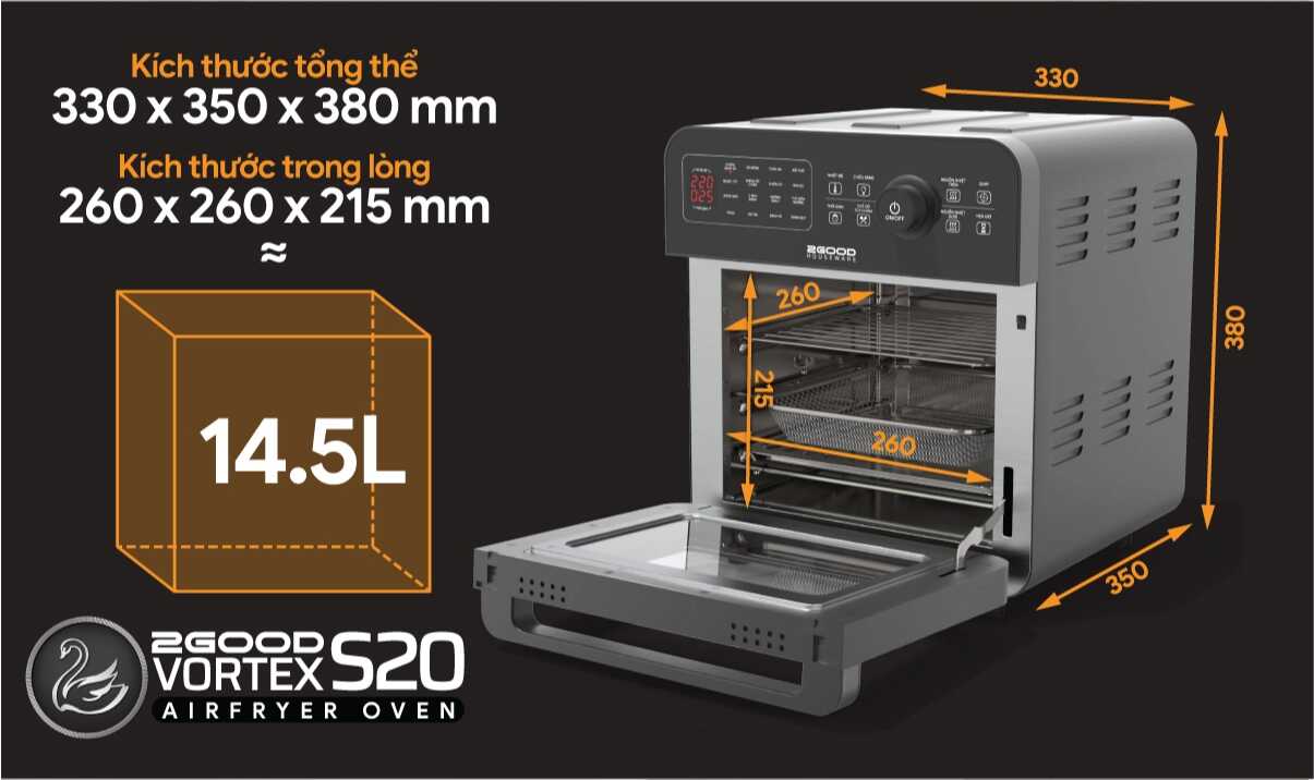 Nồi Chiên Không Dầu 2GOOD Vortex S-20 Air Fryer Oven