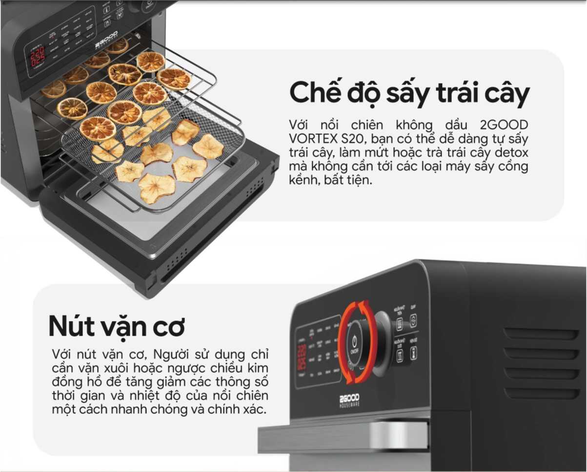 Nồi Chiên Không Dầu 2GOOD Vortex S-20 Air Fryer Oven