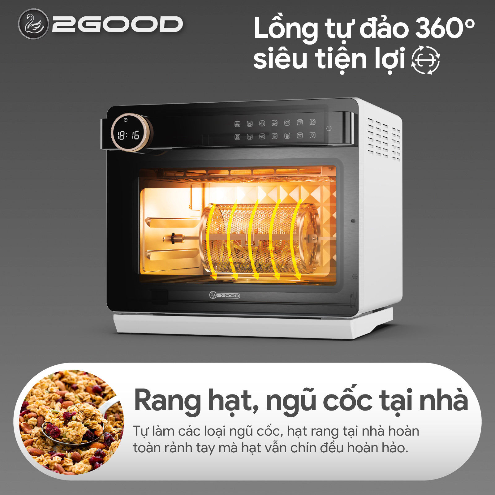 Nồi Chiên Không Dầu Kèm Hấp 2GOOD S100