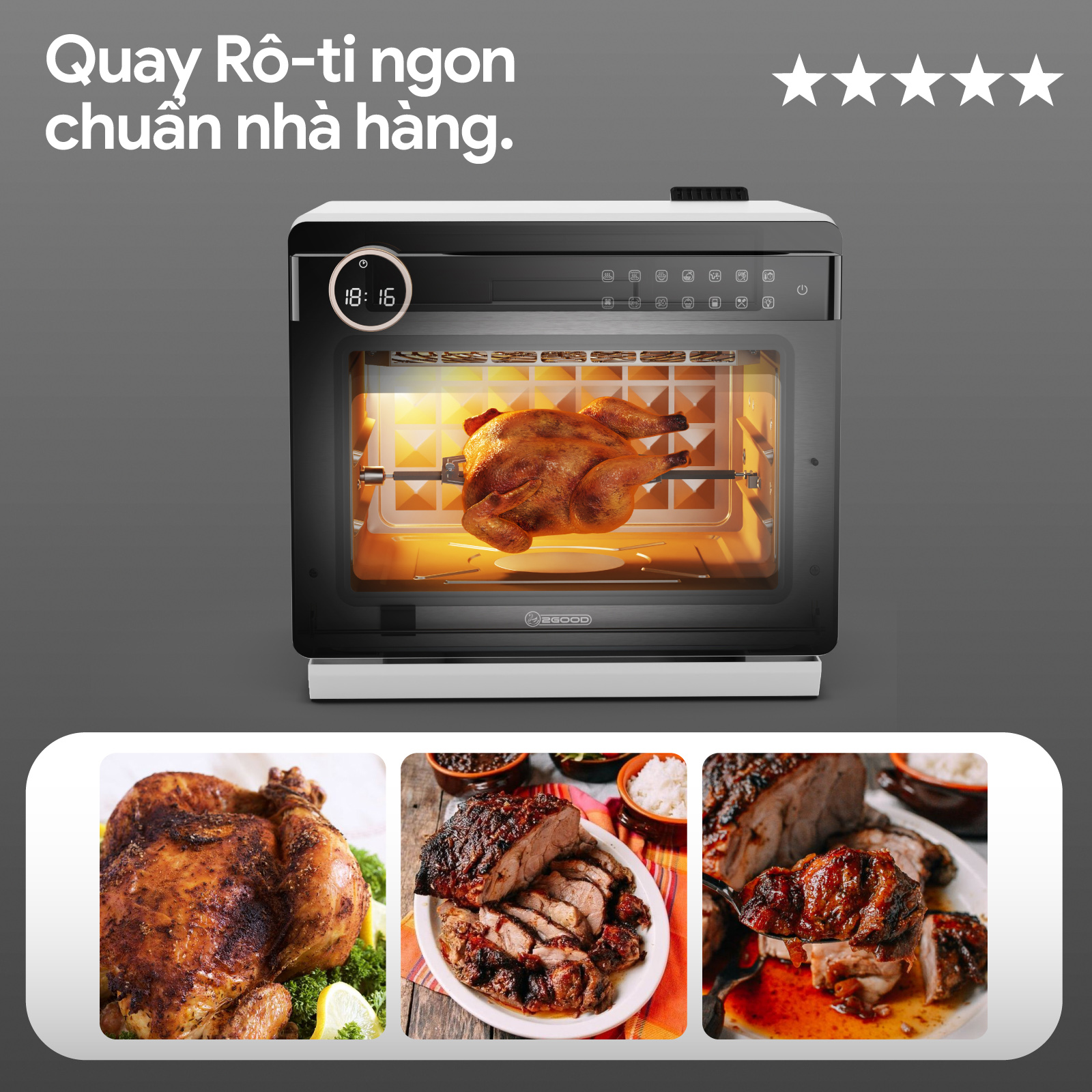 Nồi Chiên Không Dầu Kèm Hấp 2GOOD S100