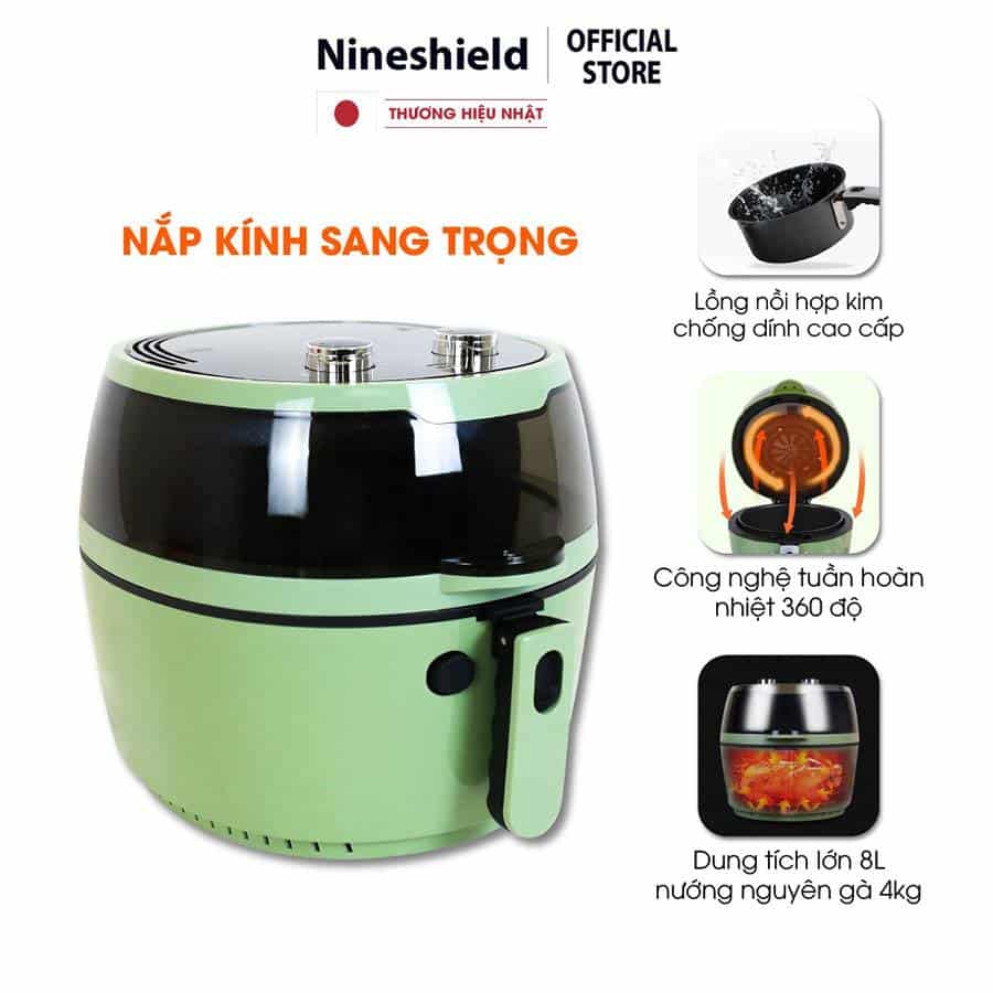 Nồi Chiên Không Dầu 8L Nineshield Loại Cơ KB-6001M