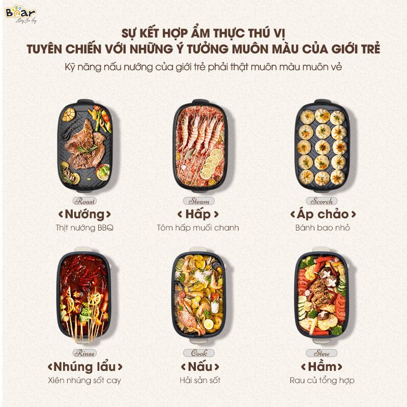 Nổi lẩu nướng đa năng 2 khay SB-NL45K