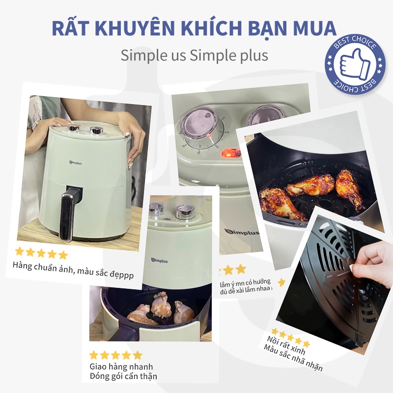 Nồi chiên không dầu Simplus KQZG007FZ Dung Tích lớn 4L