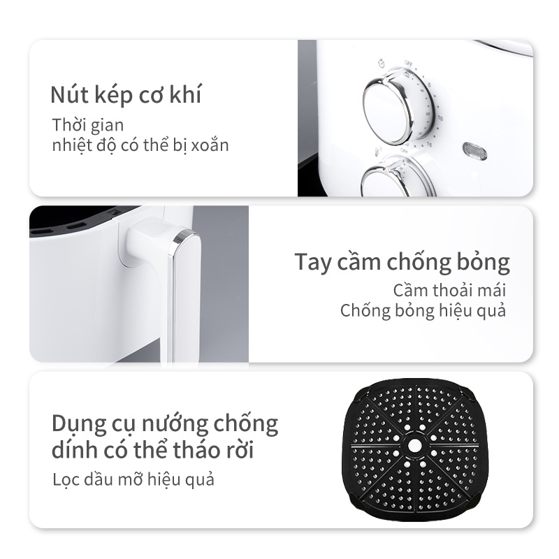 Nồi chiên không dầu gia Simplus KQZG004 đình tự động đa chức năng công suất lớn 1500W