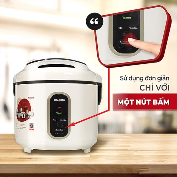 Nồi cơm điện lòng niêu Masuto 1,8l MC-RC1800