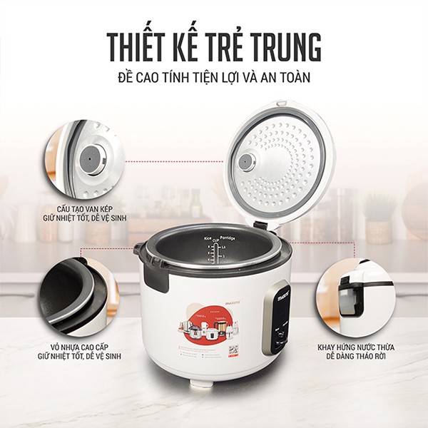 Nồi cơm điện lòng niêu Masuto 1,8l MC-RC1800