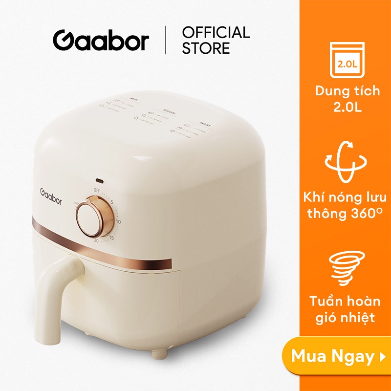 Nồi chiên không dầu GAABOR AF20M-YE01A dung tích 2L công suất 900W