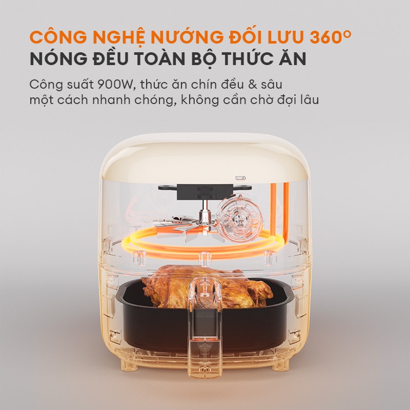 Nồi chiên không dầu GAABOR AF20M-YE01A dung tích 2L công suất 900W