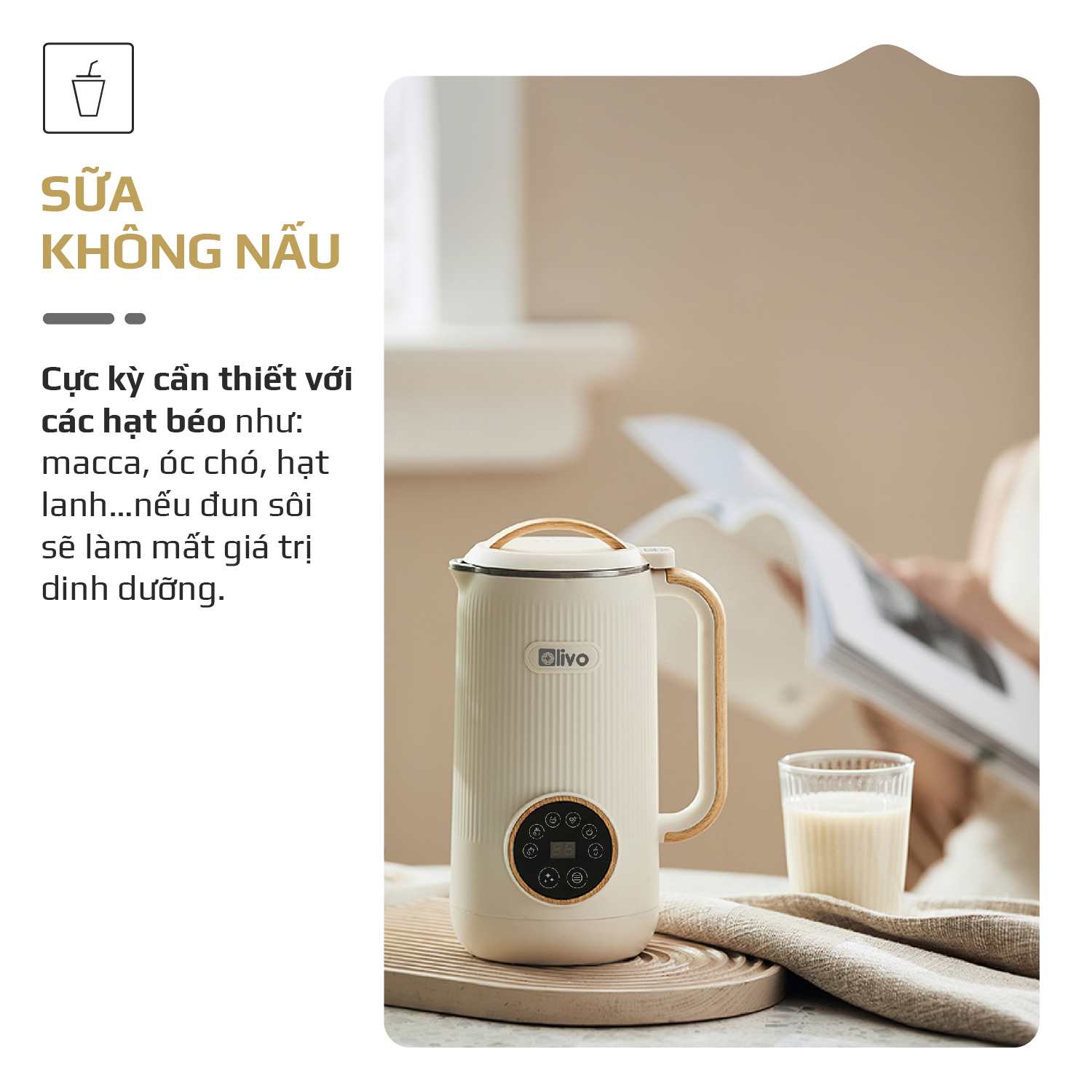 Máy Làm Sữa Hạt OLIVO CB400 – Nhỏ Gọn Tiện Mang Theo – Đa Chức Năng