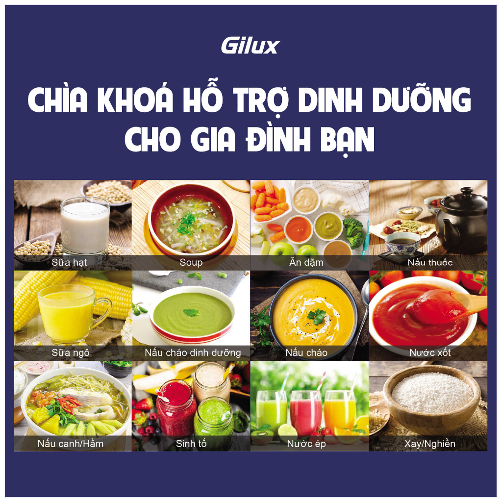Máy Sữa Hạt Đa Năng Gilux GLP18 Chính Hãng Bảo Hành 12 Tháng