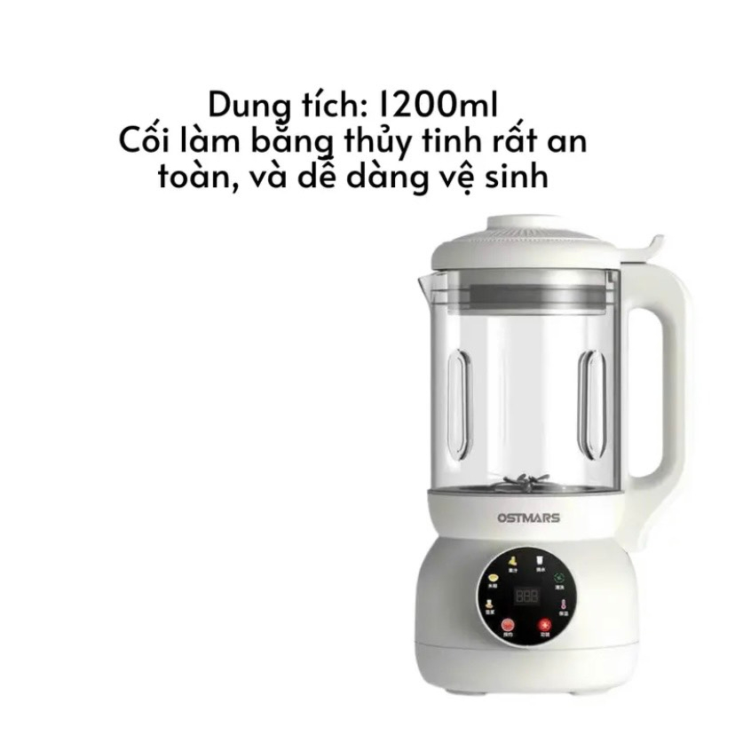 Máy làm sữa hạt OSTMARS cối thuỷ tinh