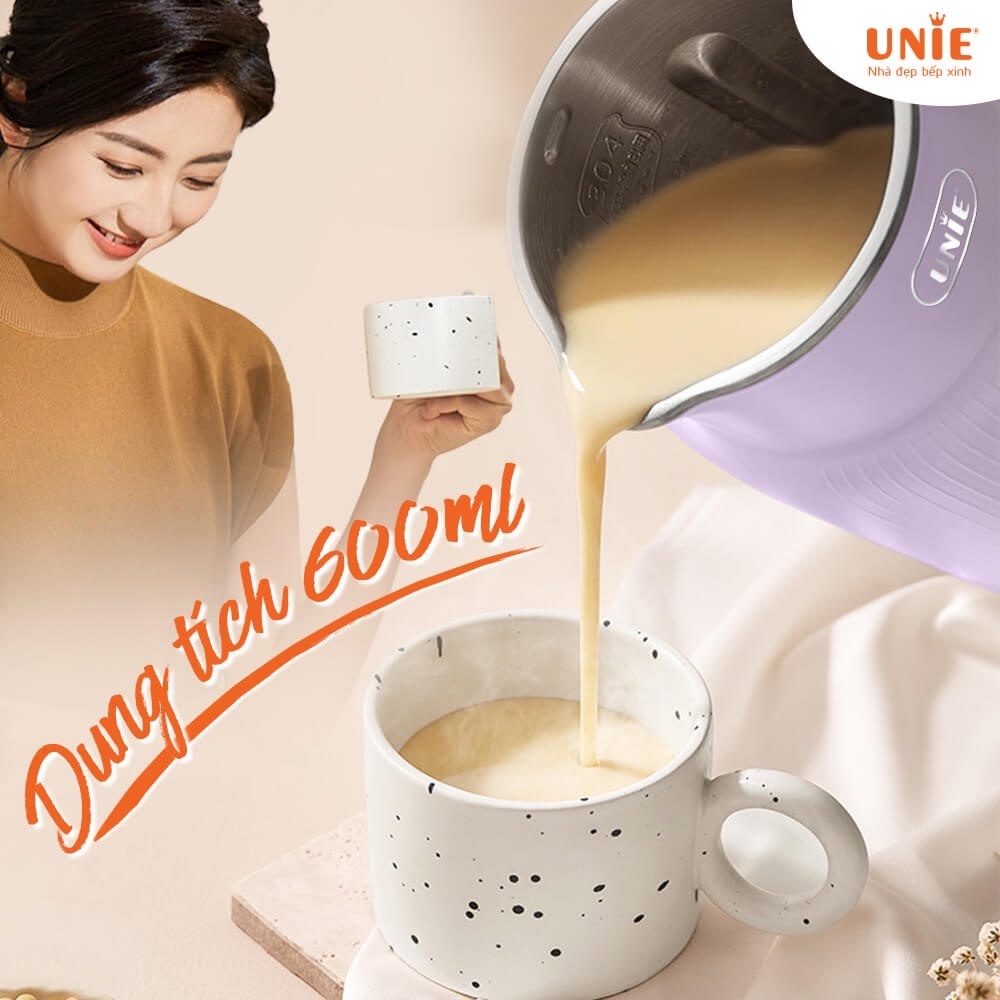 Máy làm sữa hạt Unie UMB08 PRO - Nắp INOX 304 cải tiến,dung tích 600ml,đa năng xay nấu