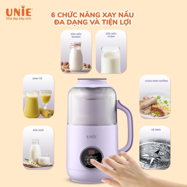 Máy làm sữa hạt UMB09 800ml -Nắp chụp chống ồn, công suất 600W, đa năng xay nấu