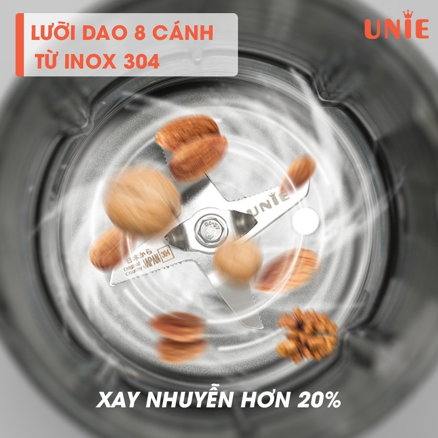 Máy xay nấu sữa hạt UNIE V8S công suất 1800W, dung tích 1.75L