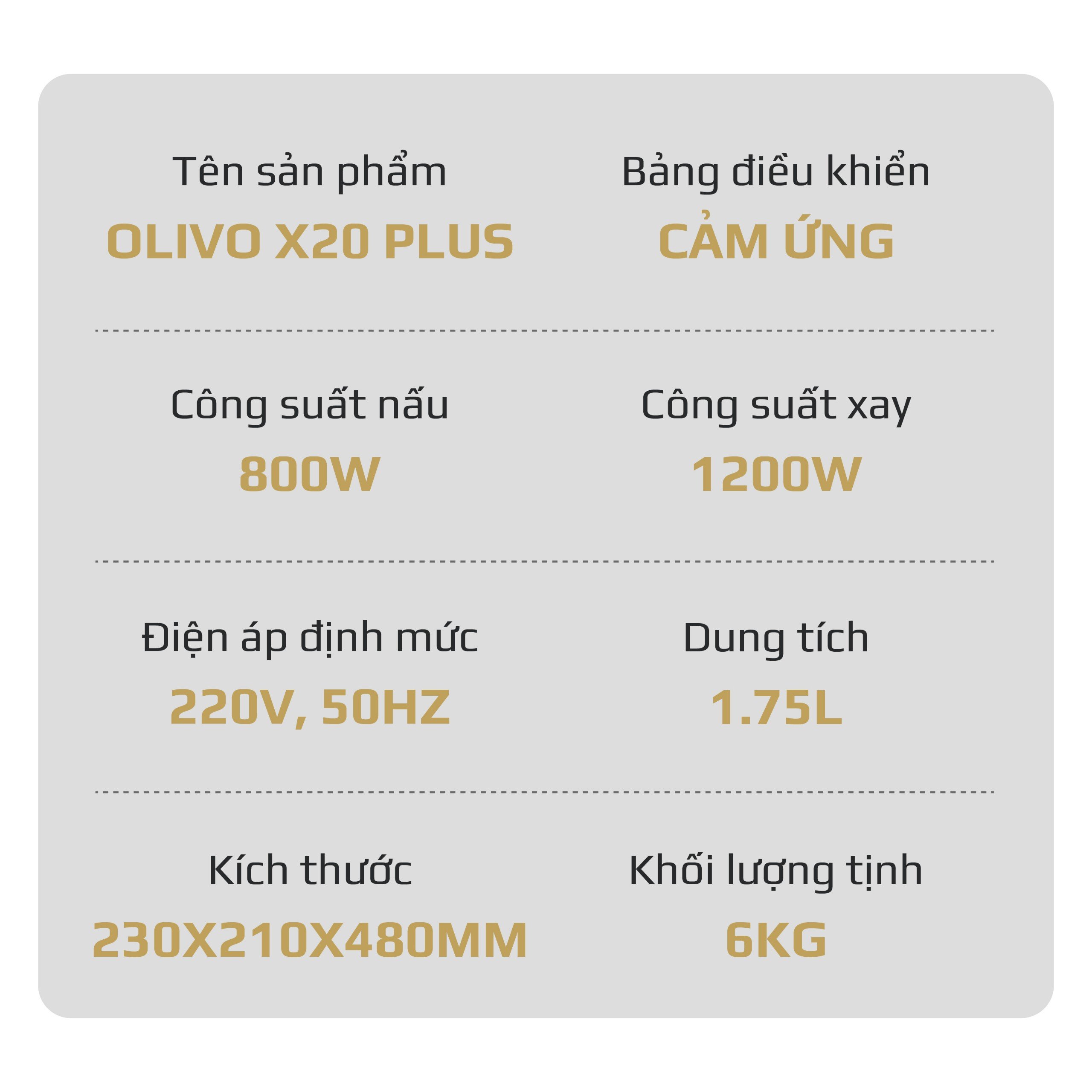 Máy Làm Sữa Hạt OLIVO X20 PLUS – Bản Nâng Cấp Có Tới 3 Chức Năng Nấu Sữa, Tạm Dừng Thông Minh