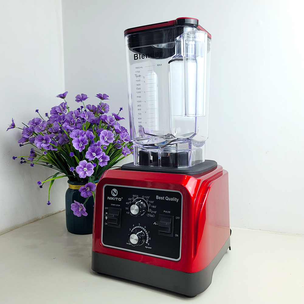 [HẸN GIỜ] Máy Xay Sinh Tố Công Nghiệp NIKITO 5500W Cối 2L, Xay Thịt Cá Rau Củ Quả, Sữa Hạt, Sinh Tố Ngũ Cốc Đồ Khô xay