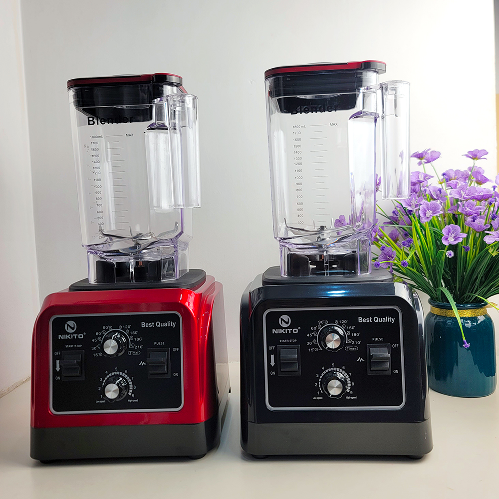 [HẸN GIỜ] Máy Xay Sinh Tố Công Nghiệp NIKITO 5500W Cối 2L, Xay Thịt Cá Rau Củ Quả, Sữa Hạt, Sinh Tố Ngũ Cốc Đồ Khô xay